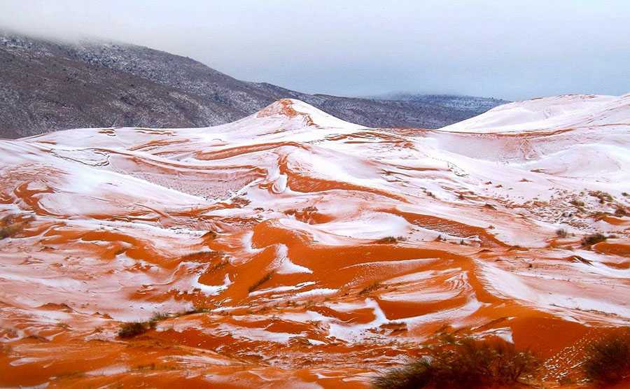 A sivatagban is esett a hó – lenyűgöző látvány