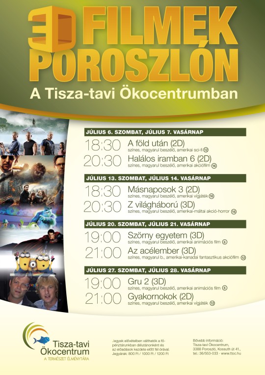 Aktív élményszerzés, mozizás a Tisza-tavi Ökocentrumban