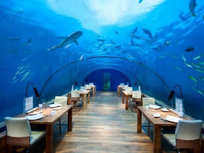 Lélegzetelállító képek víz alatti éttermekről