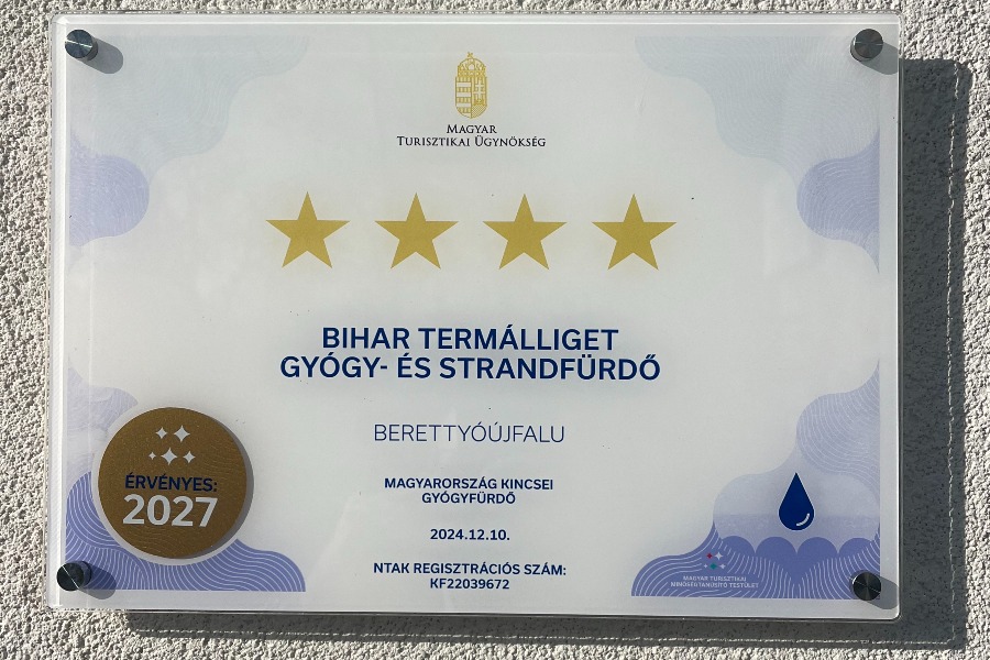 Négycsillagos gyógyfürdő lett a berettyóújfalui Bihar Termálliget